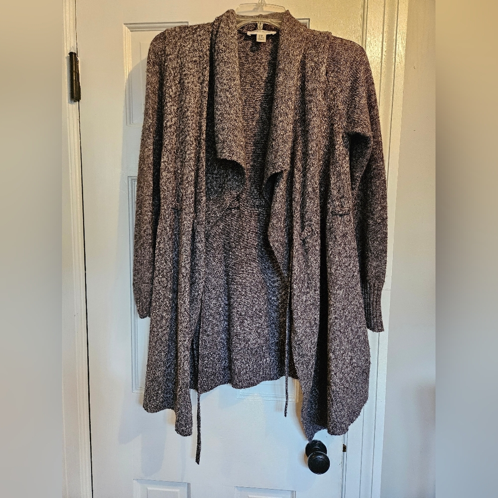 XS Motherhood Maternity Open Front Cardigan Sweater with Tie